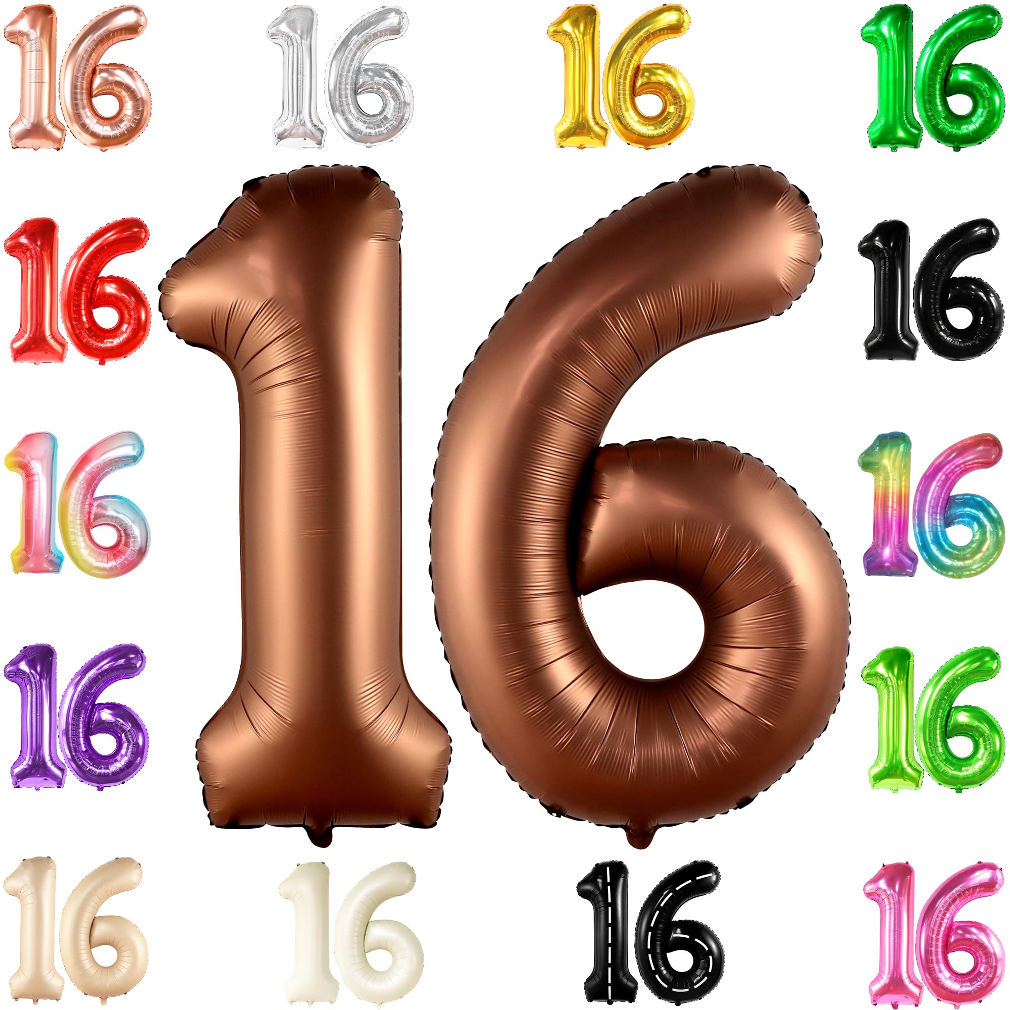 Amazon.com: KatchOn Coffee Brown 1-Piece Number 16 Balloon - 40